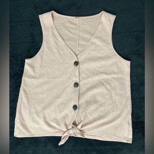 Button front tank top